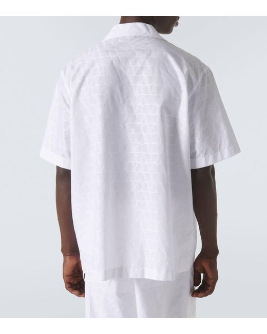Camicia oversize in popeline di cotone di Valentino in White da Uomo