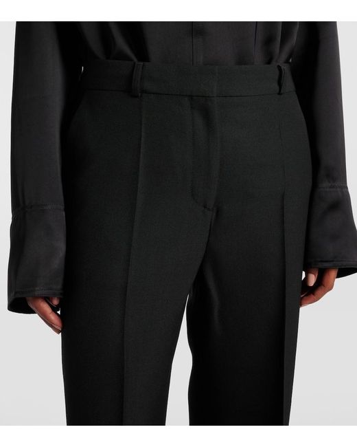 Totême Black Low-Rise Straight Pants