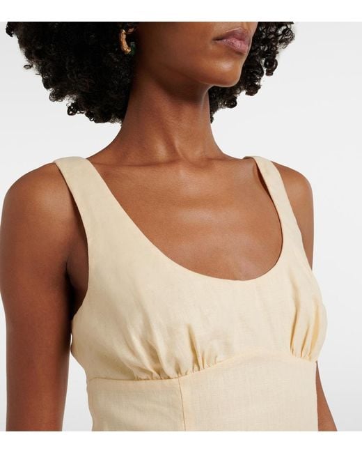 Faithfull The Brand Natural Esme Linen Midi Dress