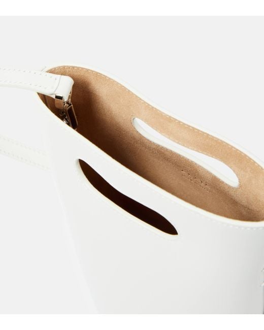 Alaïa White Folded Small Leather Tote Bag