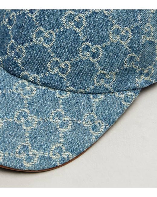 Gucci Blue Gg Cotton Canvas Baseball Cap