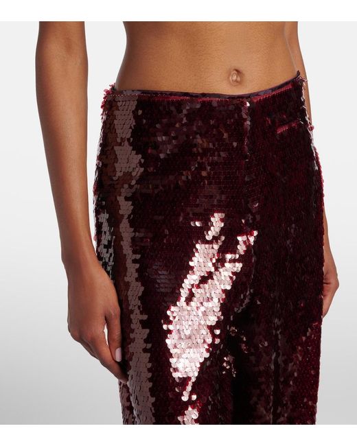 Adriana Degreas Red Sequined Balloon Pants