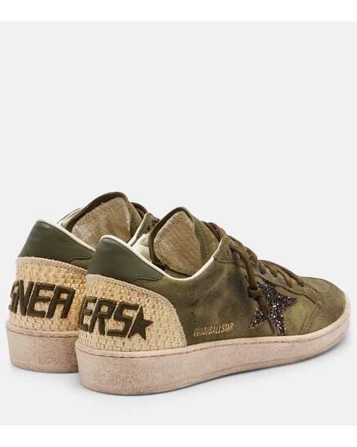 Golden Goose Deluxe Brand Brown Ball Star Glitter Suede Sneakers