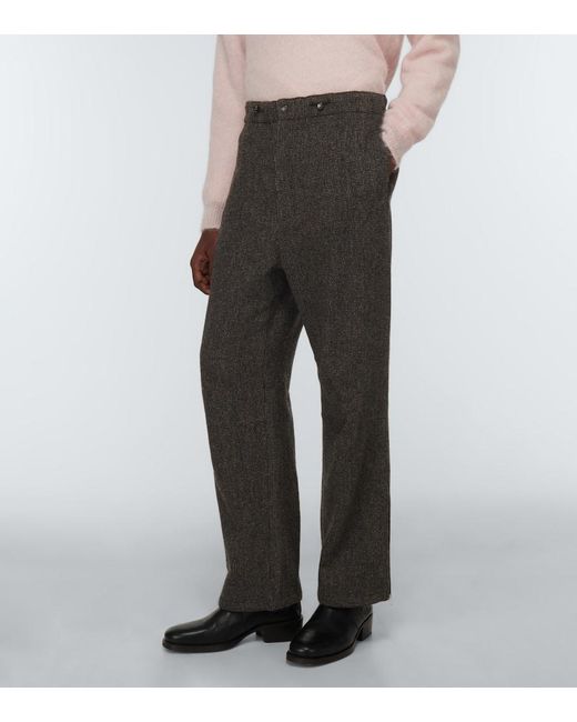 AURALEE Drawstring Wool Pants in Gray for Men | Lyst