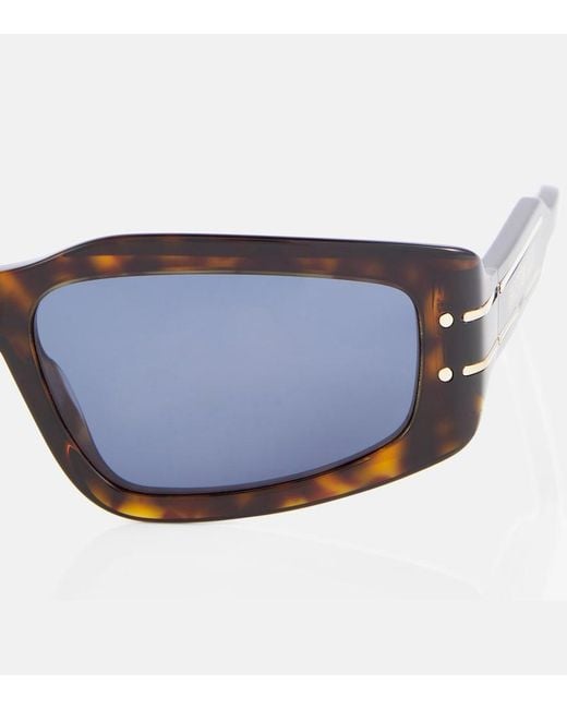 Dior Blue Diorsignature S9U Rectangular Sunglasses