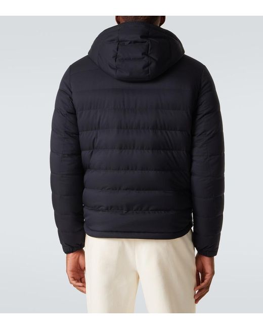 Zegna Blue Technical Twill Down Jacket for men