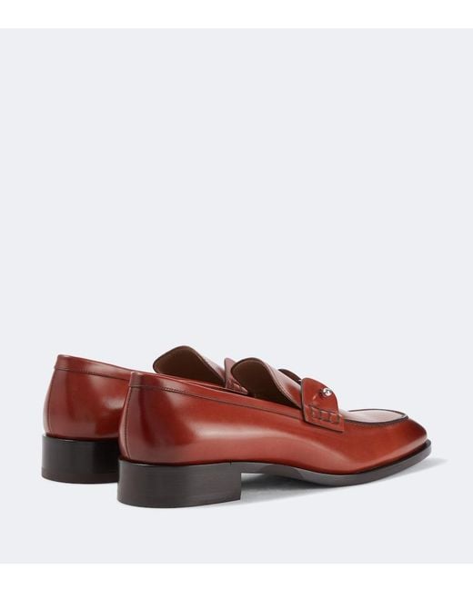 Christian Louboutin Red Chambeliss Leather Loafers for men