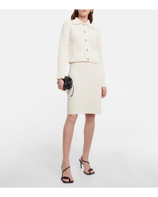 Dorothee Schumacher White Modern Textures Crochet Pencil Skirt