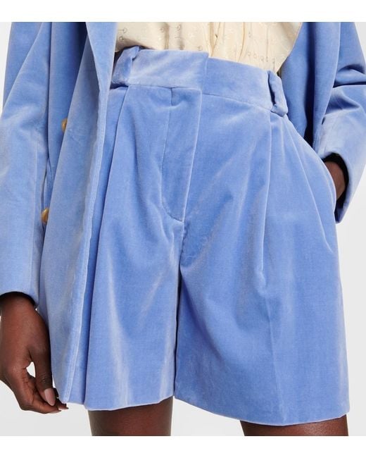 Blazé Milano Blue Fell Velvet Shorts