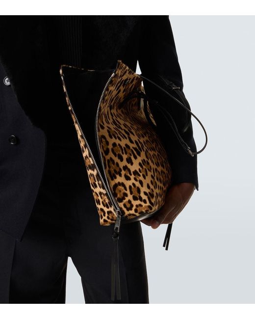 Dolce & Gabbana Brown Atene Leopard-Print Calf Hair Tote Bag for men