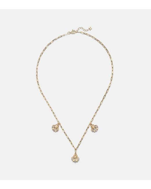 Mateo Metallic 3 Petite Venus Shell 14Kt Necklace With Diamonds