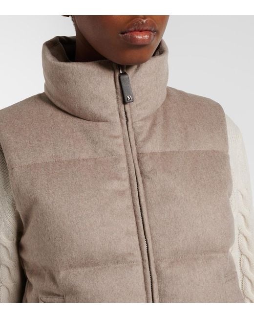 Max Mara Natural Quilted Cashmere Down Vest