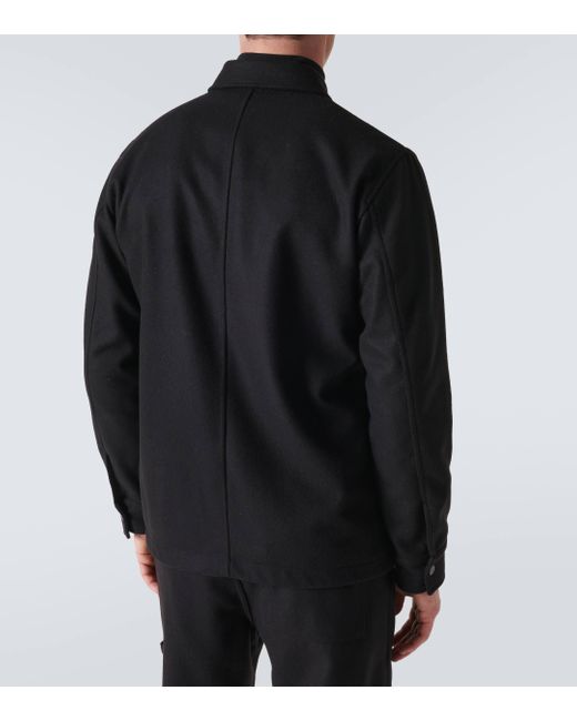 Stone Island Black Ghost Compass Wool-blend Overshirt for men