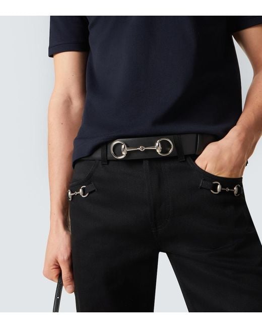 Gucci Horsebit 1955 Leather Belt in Black for Men | Lyst
