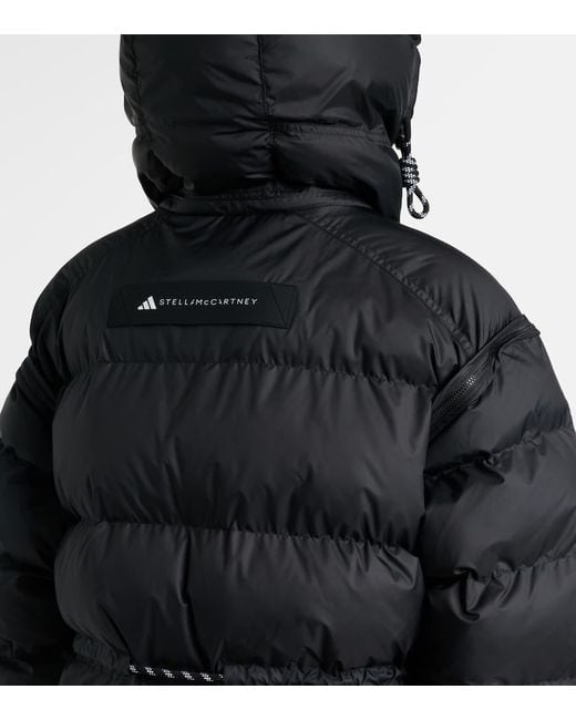 Adidas By Stella McCartney Black Wattierter Mantel