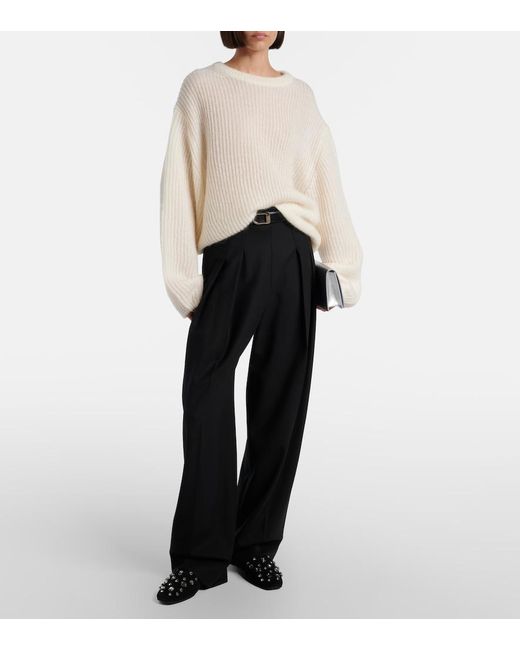 Veronica Beard Black Narcisa Crystal-Embellished Suede Mules