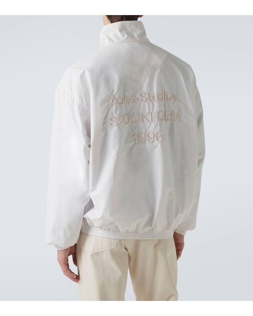Acne White Technical Cotton-Blend Jacket for men