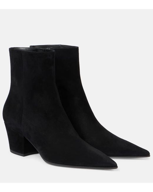 Gianvito Rossi Black Keinna 55 Suede Ankle Boots