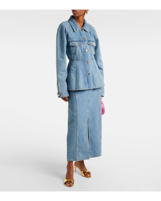 Nina Ricci Blue Peplum Denim Jacket