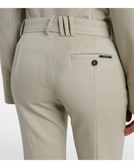 The Attico Natural Low-Rise Wool Straight Pants