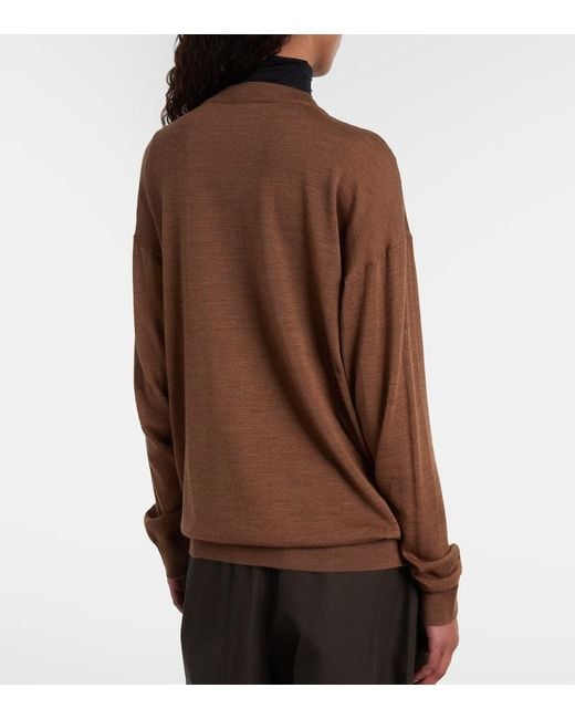 Tod's Brown Virgin Wool Cardigan