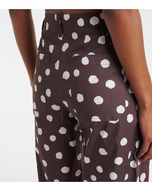 Adriana Degreas Multicolor Polka-Dot Cotton-Blend Wide-Leg Pants