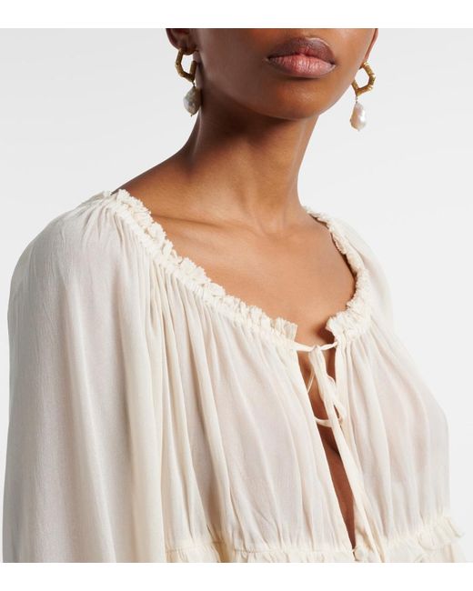 Poupette Natural Moon Ruffled Blouse