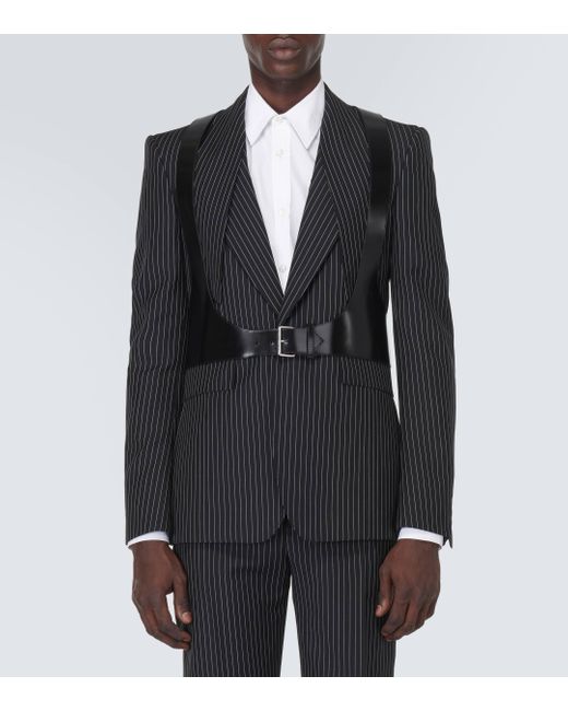 Alexander McQueen Black Leather Harness for men