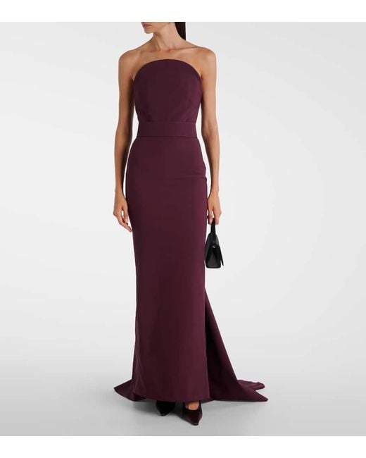 Solace London Purple Citra Strapless Gown