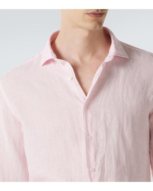 Fedeli Pink Linen Shirt for men