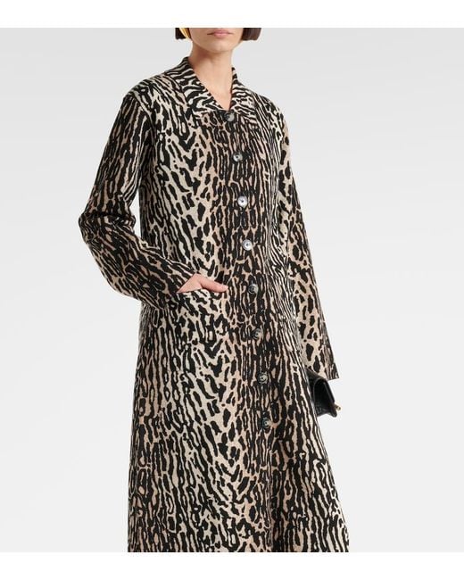 Rixo Black Jacoba Jacquard Coat