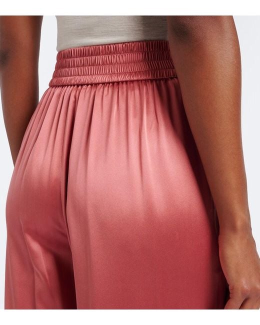 Joseph Pink Dijon Silk Satin Wide-Leg Pants