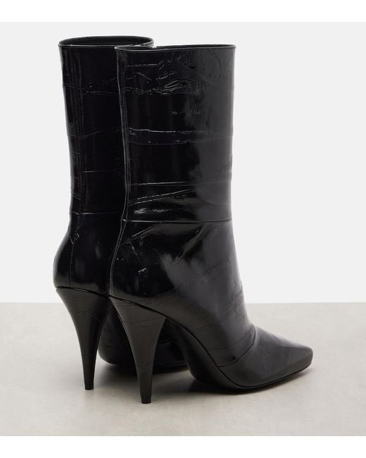 Givenchy Black Sliced Square 95 Leather Ankle Boots