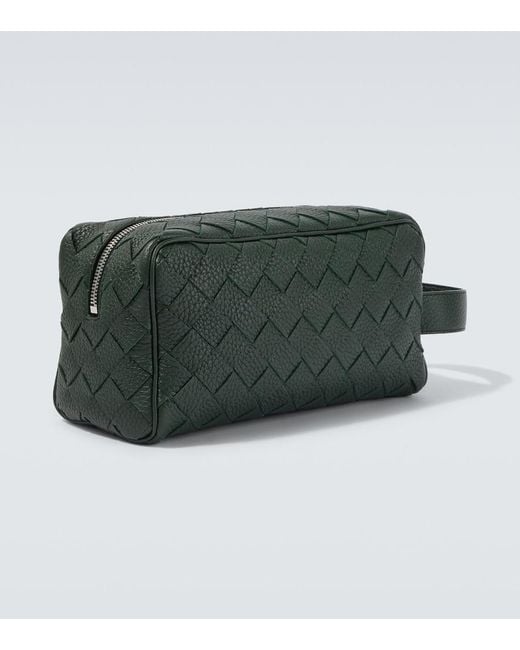 Bottega Veneta Green Intrecciato Leather Pouch for men