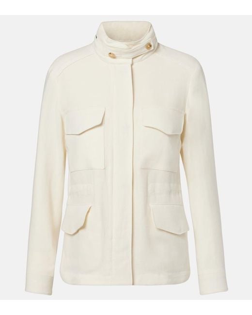 Loro Piana Natural Traveller Mini Linen Crepe Field Jacket