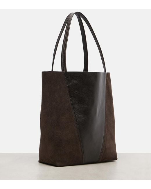 Chloé Black Spin Leather And Suede Tote Bag