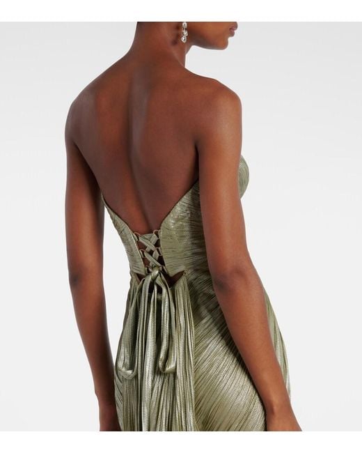 Maria Lucia Hohan Green Jasleen Strapless Silk Tulle Corset Gown
