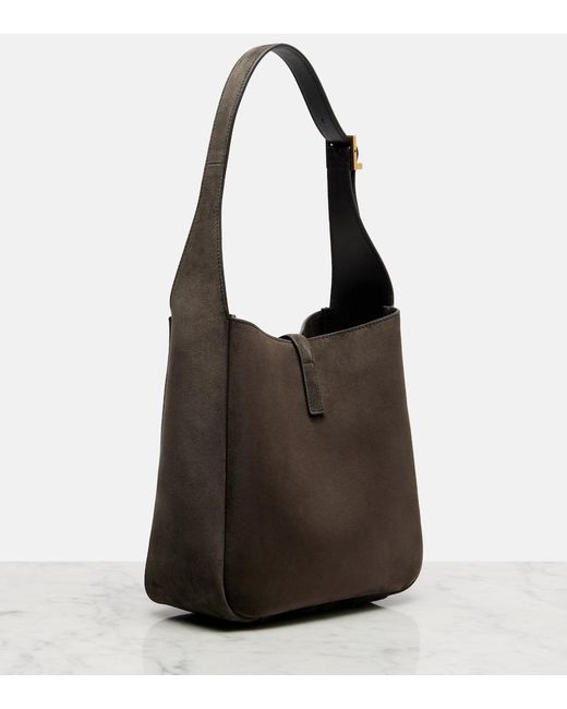 Saint Laurent Black Le 5 A 7 Supple Small Suede Shoulder Bag
