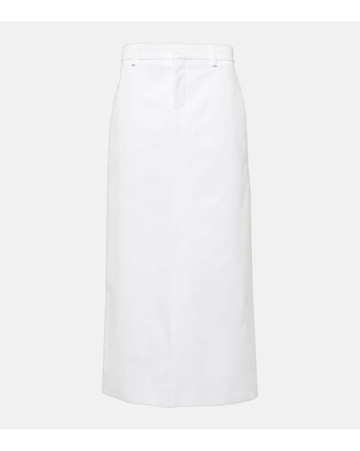 Falda larga de popelin de algodon Valentino de color White