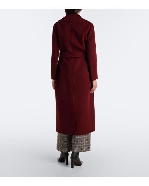 Max Mara Red Wool Wrap Coat