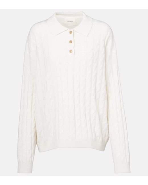 Pull Polo Magnolie En Cachemire Lisa Yang en coloris White