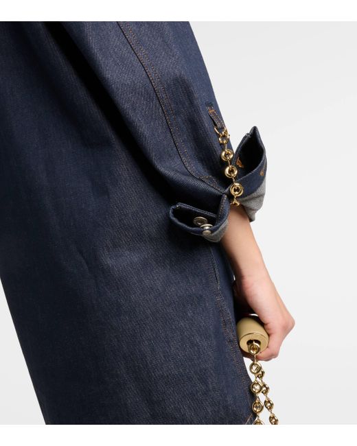 Loewe Blue Chain Shirt Brand-patch Midi Dress