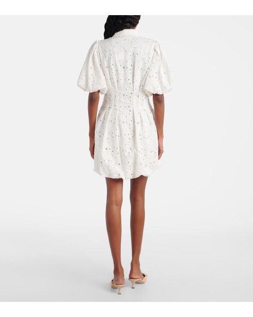 Jonathan Simkhai White Cleo Broderie Anglaise Cotton Minidress