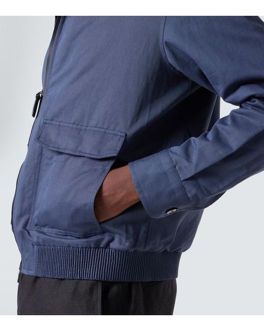 Brioni Blue Linen And Cotton Blouson Jacket for men