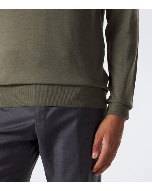 Canali Green Wool Sweater for men