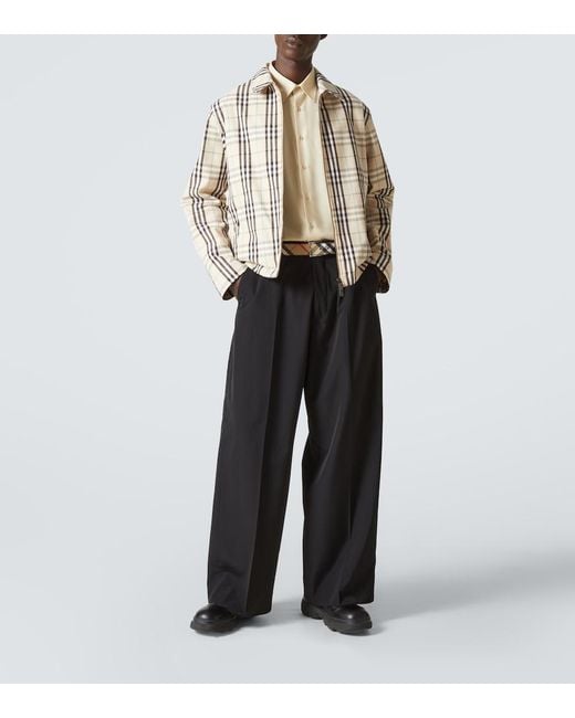 Burberry Multicolor Jacket With Classic Collar And All-Over Check Motif for men