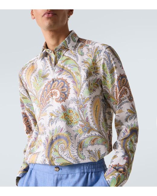 Etro Hemd Aus Baumwollpopeline in White für Herren