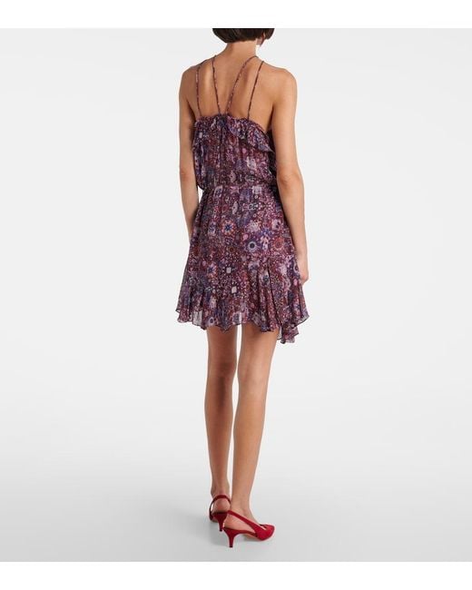 Isabel Marant Purple Betty Floral Halterneck Minidress