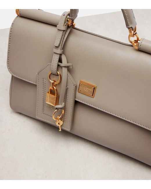 Dolce & Gabbana Natural Sicily Small Leather Tote Bag