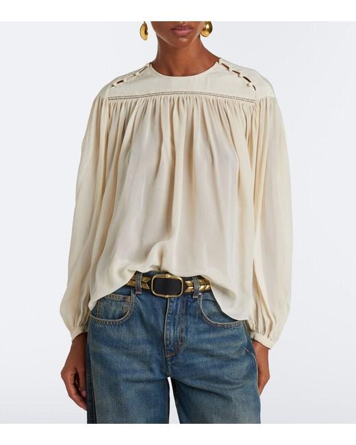 Isabel Marant Natural Nuna Silk Blouse